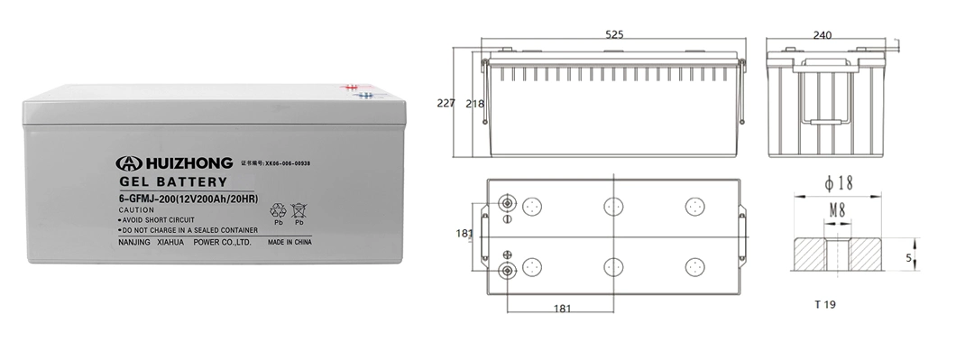 Gel 12V 200ah Deep Cycle Replacement Battery for off-Grid Solar System